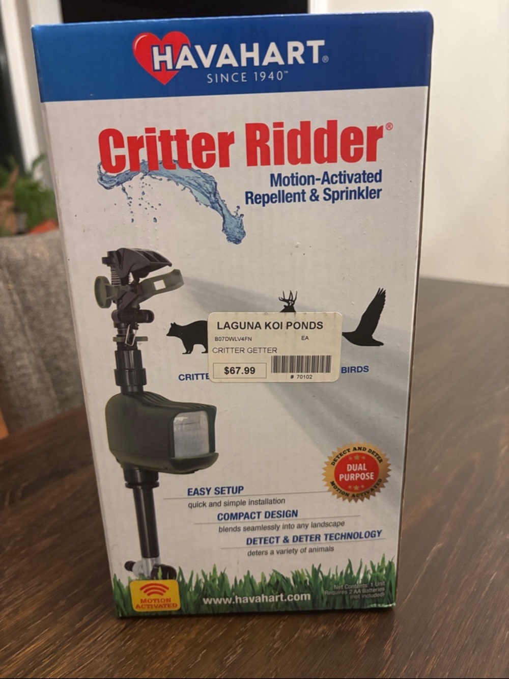 Critter Ridder Motion-Activated Animal Repellent - Green NEW IN BOX!